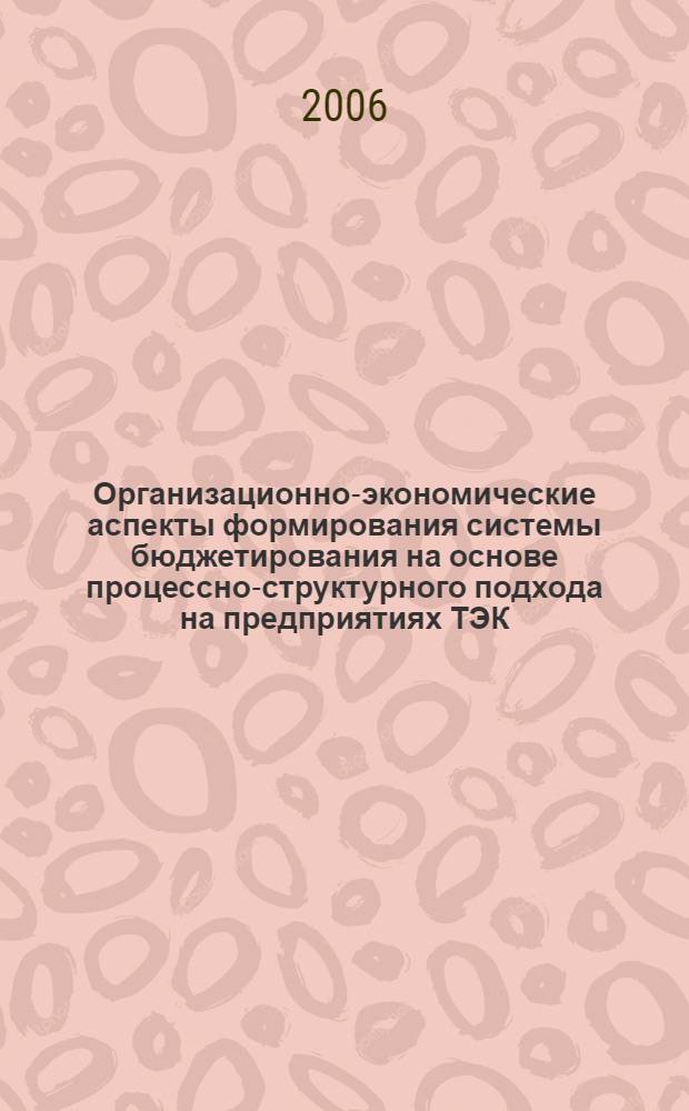 Организационно-экономические аспекты формирования системы бюджетирования на основе процессно-структурного подхода на предприятиях ТЭК : автореферат диссертации на соискание ученой степени к. э. н. : специальность 08.00.05 <эк. и управлен. нар. хоз.>