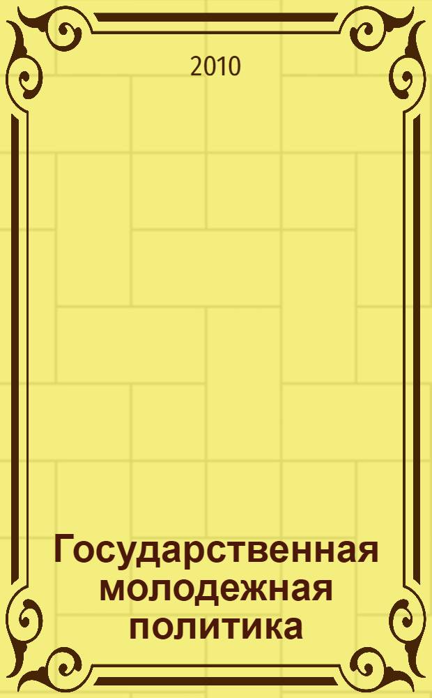 Государственная молодежная политика: реализация и механизмы совершенствования : автореферат диссертации на соискание ученой степени кандидата политических наук : специальность 23.00.02 <Политические институты, политические процессы и технологии>