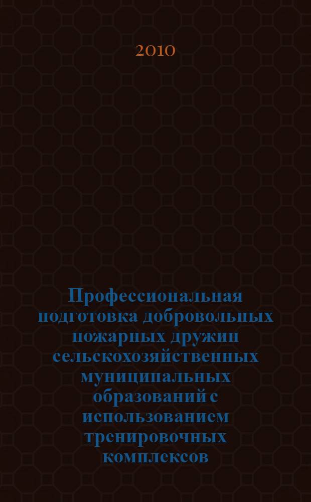 Профессиональная подготовка добровольных пожарных дружин сельскохозяйственных муниципальных образований с использованием тренировочных комплексов : автореферат диссертации на соискание ученой степени кандидата педагогических наук : специальность 13.00.08 <Теория и методика профессионального образования>