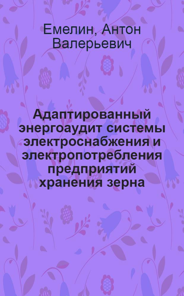 Адаптированный энергоаудит системы электроснабжения и электропотребления предприятий хранения зерна : автореферат диссертации на соискание ученой степени кандидата технических наук : специальность 05.20.02 <Электротехнологии и электрооборудование в сельском хозяйстве>