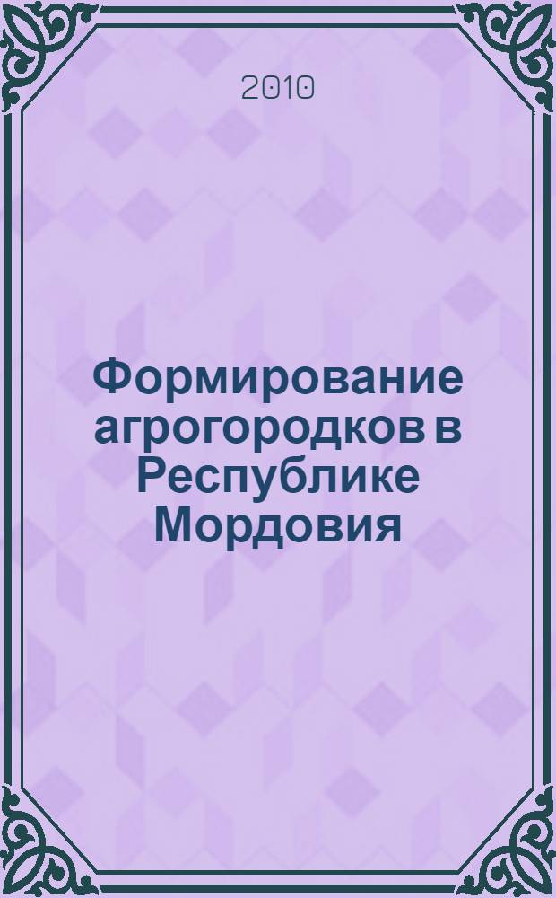 Формирование агрогородков в Республике Мордовия (методология, методика и мониторинг) : аналитический доклад
