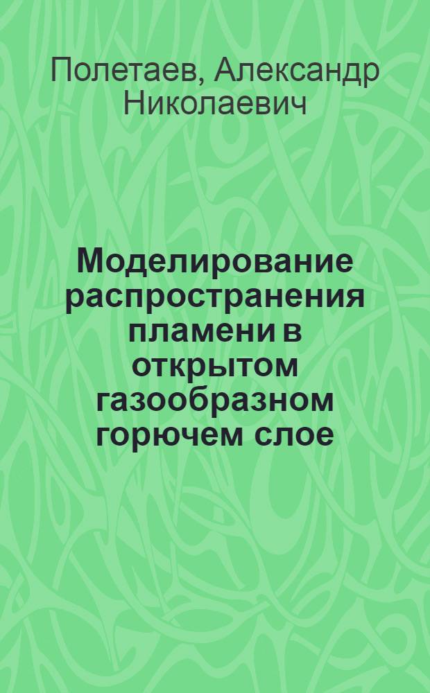 Моделирование распространения пламени в открытом газообразном горючем слое : автореферат диссертации на соискание ученой степени к. т. н. : специальность 05.26.03 <пожар. и пром. безопасность>