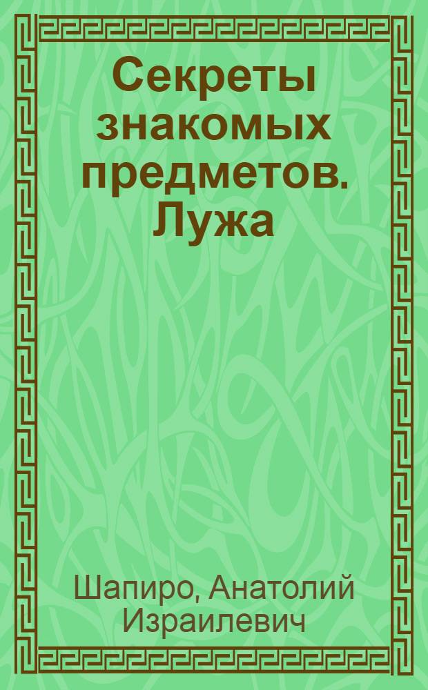 Секреты знакомых предметов. Лужа : опыты и эксперименты для детей
