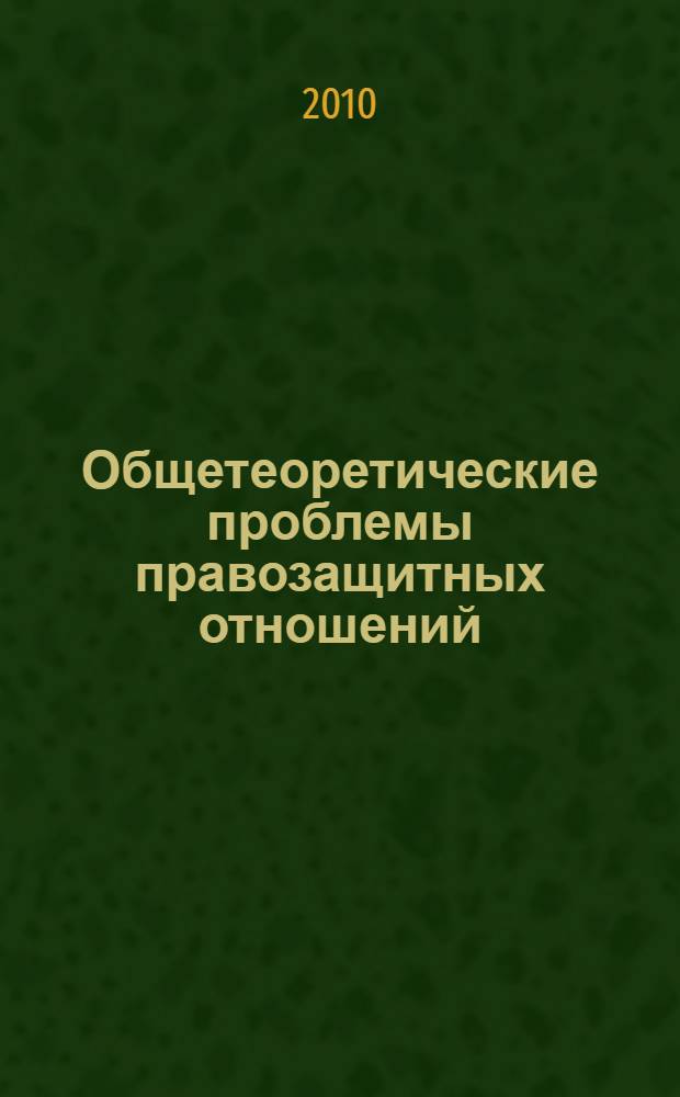 Общетеоретические проблемы правозащитных отношений : монография