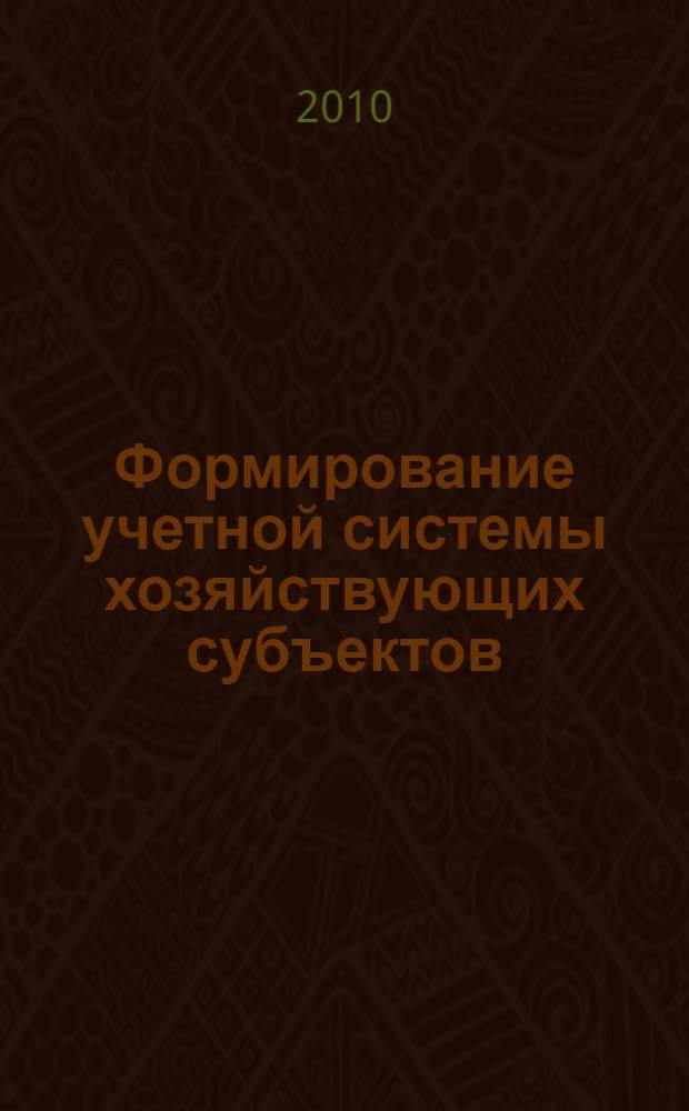 Формирование учетной системы хозяйствующих субъектов: теория, методология, практика : монография