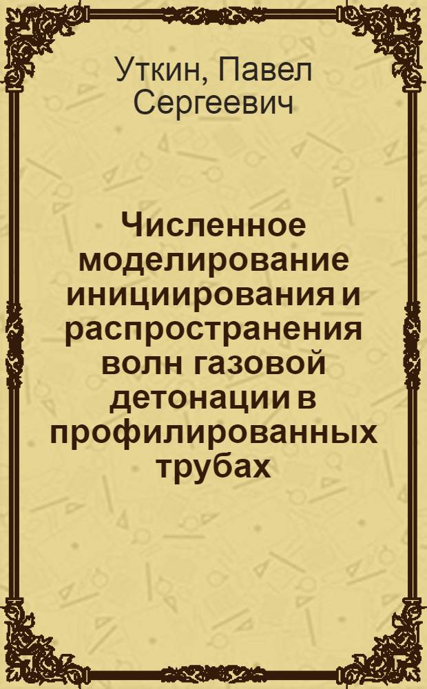 Численное моделирование инициирования и распространения волн газовой детонации в профилированных трубах : автореферат диссертации на соискание ученой степени кандидата физико-математических наук : специальность 05.13.18 <Математическое моделирование, численные методы и комплексы программ>