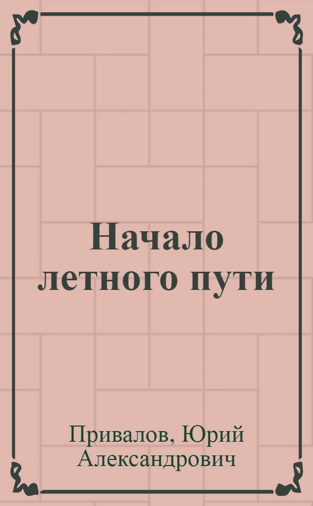 Начало летного пути : рассказы
