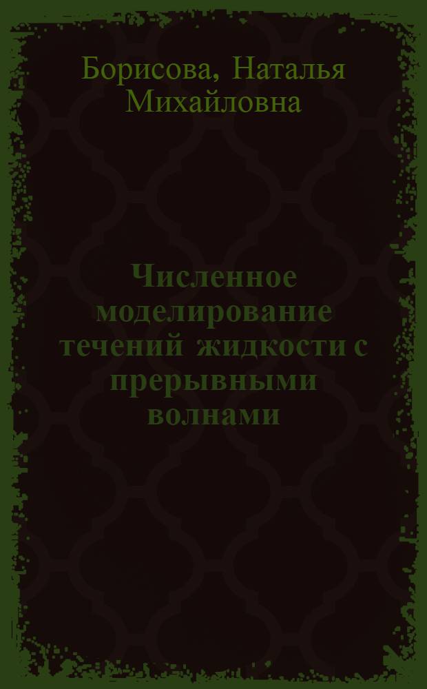 Численное моделирование течений жидкости с прерывными волнами : автореферат диссертации на соискание ученой степени к. ф.-м. н. : специальность 01.01.07 <Выч. математика>
