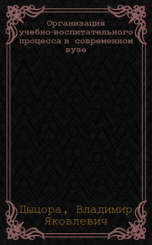 Организация учебно-воспитательного процесса в современном вузе