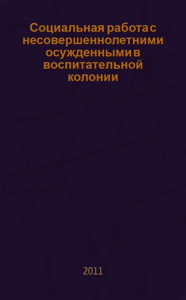 Социальная работа с несовершеннолетними осужденными в воспитательной колонии : учебное пособие : для студентов, обучающихся по специальности 040101 - "Социальная работа"