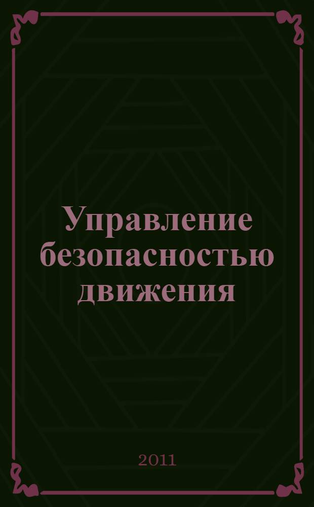 Управление безопасностью движения : учебное пособие для студентов специальностей 190702 "Организация и безпасность движения", 270205 "Автомобильные дороги и аэродромы"