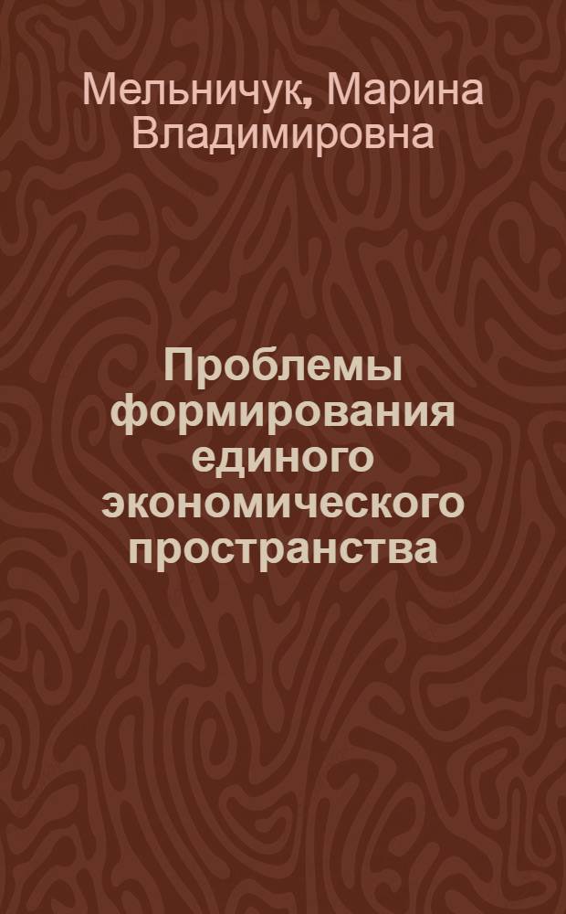 Проблемы формирования единого экономического пространства : монография