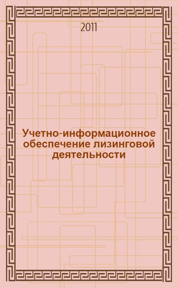 Учетно-информационное обеспечение лизинговой деятельности : (на материалах Калужской области) : автореферат диссертации на соискание ученой степени кандидата экономических наук : специальность 08.00.12 <Бухгалтерский учет, статистика>