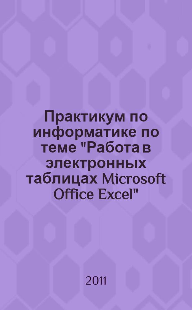 Практикум по информатике по теме "Работа в электронных таблицах Microsoft Office Excel": метод. пособие