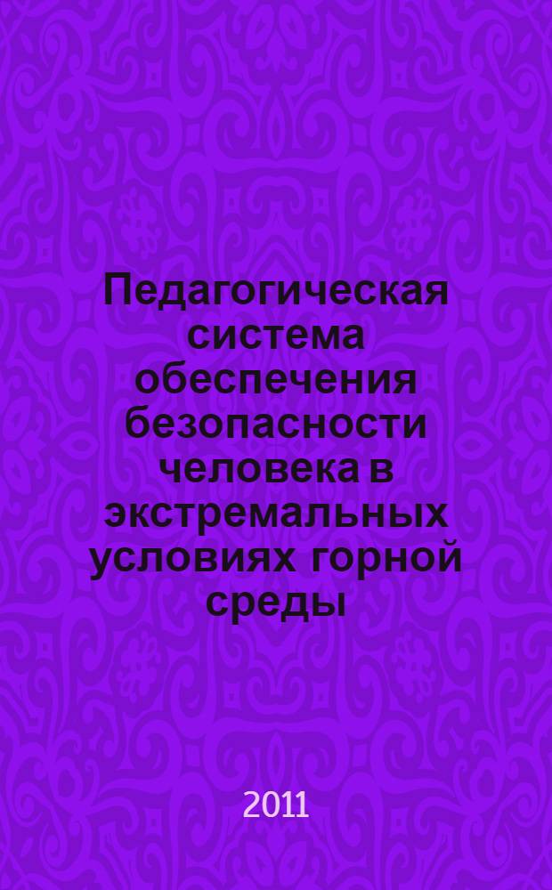 Педагогическая система обеспечения безопасности человека в экстремальных условиях горной среды : автореферат диссертации на соискание ученой степени доктора педагогических наук : специальность 13.00.08 <Теория и методика профессионального образования>