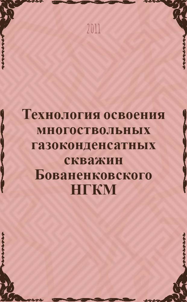 Технология освоения многоствольных газоконденсатных скважин Бованенковского НГКМ