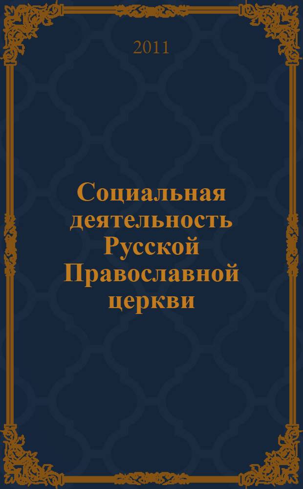 Социальная деятельность Русской Православной церкви: история, теория, практика (1992-2004 гг.) : монография