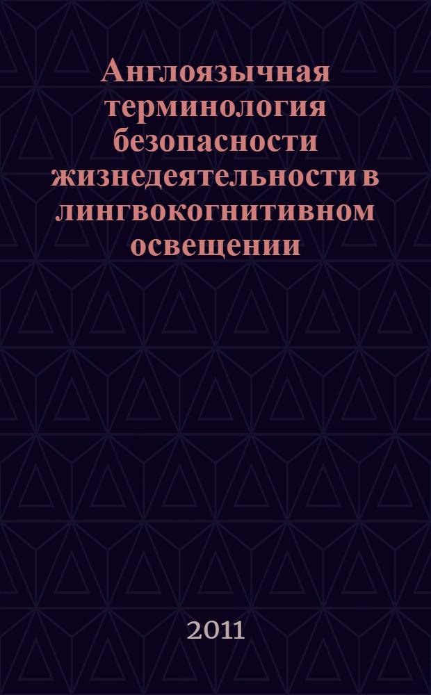 Англоязычная терминология безопасности жизнедеятельности в лингвокогнитивном освещении : автореферат диссертации на соискание ученой степени кандидата филологических наук : специальность 10.02.19 <Теория языка>