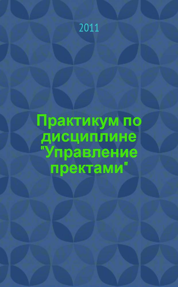 Практикум по дисциплине "Управление пректами": для студентов спец. 240403 "Химическая технология природных энергоносителей и углеродных материалов", [и др.]