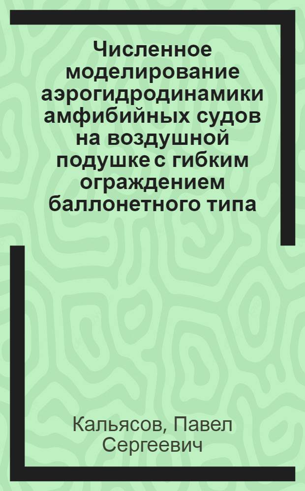 Численное моделирование аэрогидродинамики амфибийных судов на воздушной подушке с гибким ограждением баллонетного типа : автореферат диссертации на соискание ученой степени кандидата технических наук : специальность 01.02.06 <Динамика, прочность машин, приборов и аппаратуры>