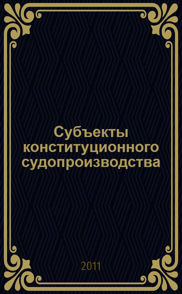 Субъекты конституционного судопроизводства : автореферат диссертации на соискание ученой степени кандидата юридических наук : специальность 12.00.02 <Конституционное право; муниципальное право>