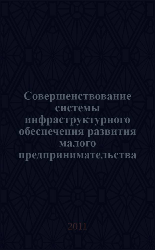Совершенствование системы инфраструктурного обеспечения развития малого предпринимательства : автореферат диссертации на соискание ученой степени кандидата экономических наук : специальность 08.00.05 <Экономика и управление народным хозяйством по отраслям и сферам деятельности>