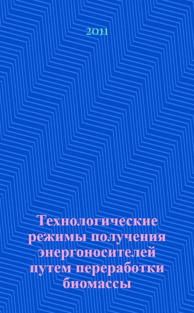 Технологические режимы получения энергоносителей путем переработки биомассы : монография