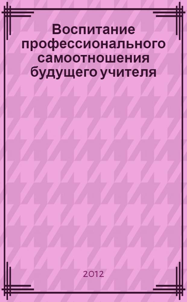 Воспитание профессионального самоотношения будущего учителя