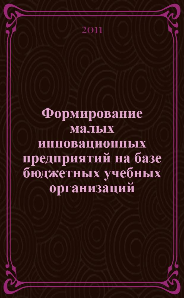 Формирование малых инновационных предприятий на базе бюджетных учебных организаций : автореферат диссертации на соискание ученой степени кандидата экономических наук : специальность 08.00.05 <Экономика и управление народным хозяйством по отраслям и сферам деятельности>