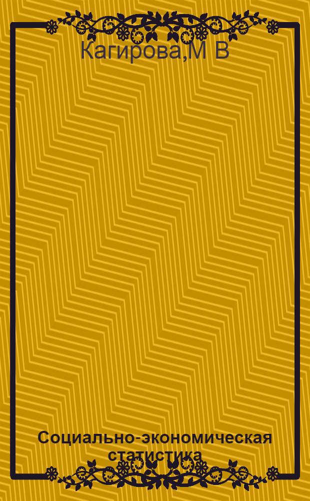 Социально-экономическая статистика: метод. указ.
