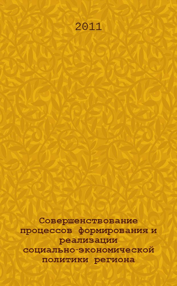 Совершенствование процессов формирования и реализации социально-экономической политики региона : автореф. дис. на соиск. учен. степ. к. э. н. : специальность 08.00.05 <Экономика и управление народным хозяйством по отраслям и сферам деятельности>
