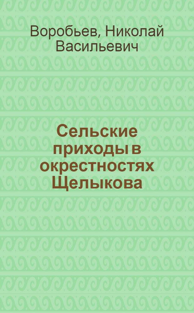 Сельские приходы в окрестностях Щелыкова : историко-краеведческое издание