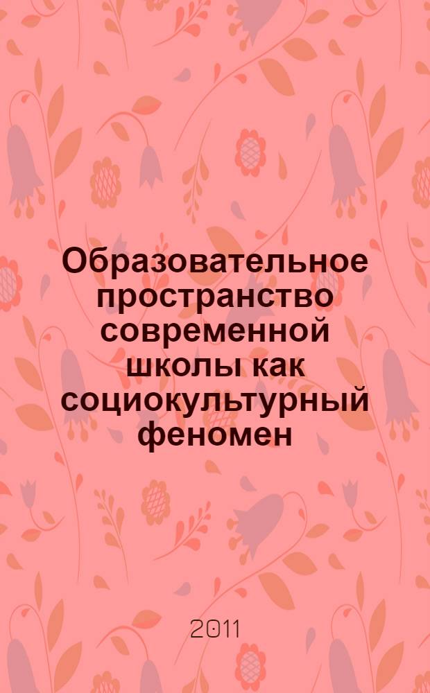 Образовательное пространство современной школы как социокультурный феномен : монография