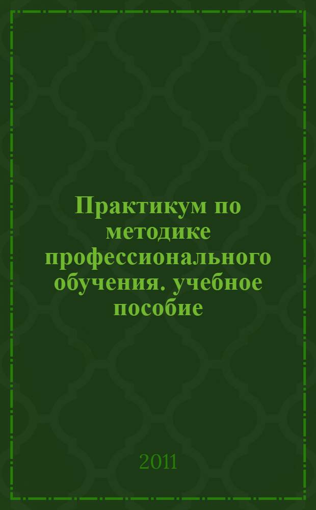 Практикум по методике профессионального обучения. учебное пособие