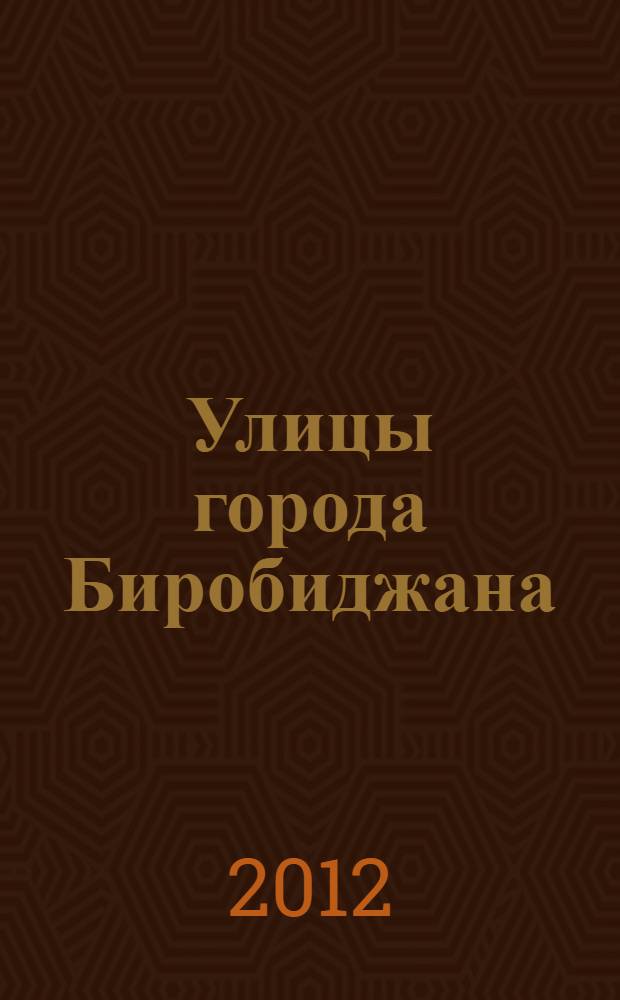 Улицы города Биробиджана : по документам государственного архива Еврейской автономной области