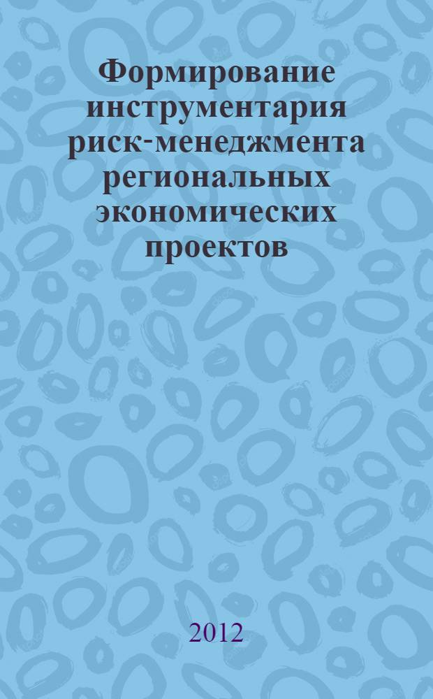 Формирование инструментария риск-менеджмента региональных экономических проектов : автореф. дис. на соиск. учен. степ. к. э. н. : специальность 08.00.05 <Экономика и управление народным хозяйством по отраслям и сферам деятельности>