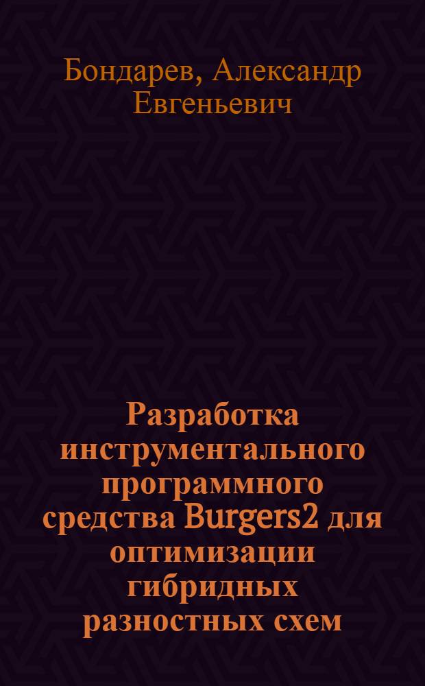 Разработка инструментального программного средства Burgers2 для оптимизации гибридных разностных схем