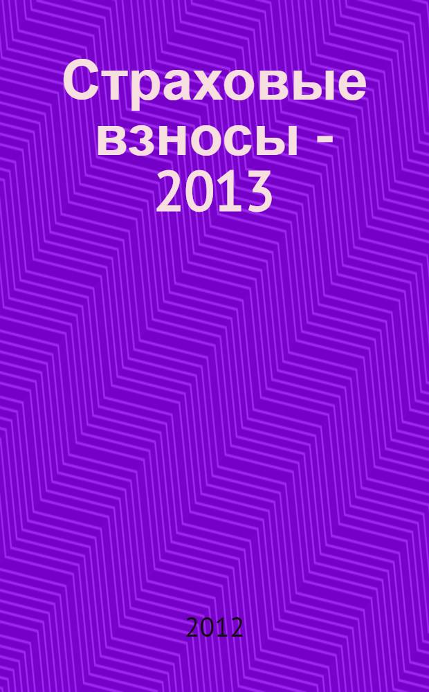 Страховые взносы - 2013