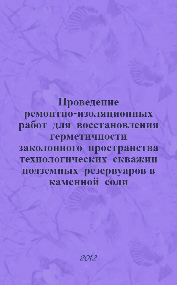 Проведение ремонтно-изоляционных работ для восстановления герметичности заколонного пространства технологических скважин подземных резервуаров в каменной соли