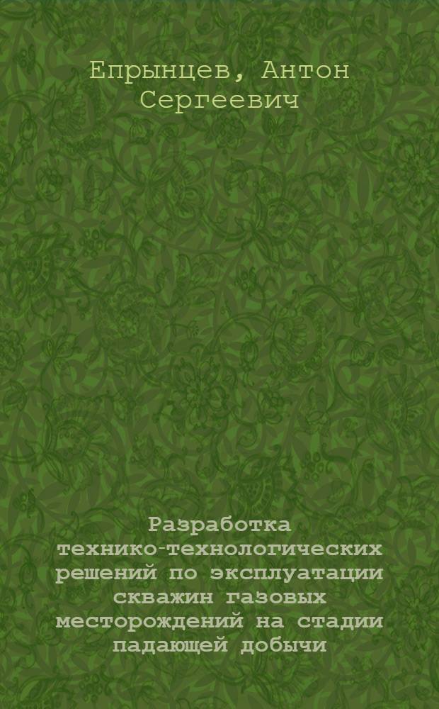 Разработка технико-технологических решений по эксплуатации скважин газовых месторождений на стадии падающей добычи : автореф. дис. на соиск. учен. степ. к. т. н. : специальность 25.00.17 <Разработка и эксплуатация нефтяных и газовых месторождений>