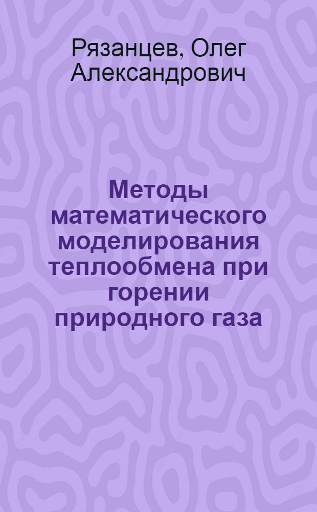 Методы математического моделирования теплообмена при горении природного газа : специальность 05.13.18 <Математическое моделирование, численные методы и комплексы программ>