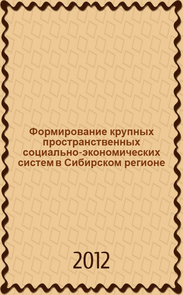 Формирование крупных пространственных социально-экономических систем в Сибирском регионе : автореф. дис. на соиск. учен. степ. д. э. н. : специальность 08.00.05 <Экономика и управление народным хозяйством по отраслям и сферам деятельности>