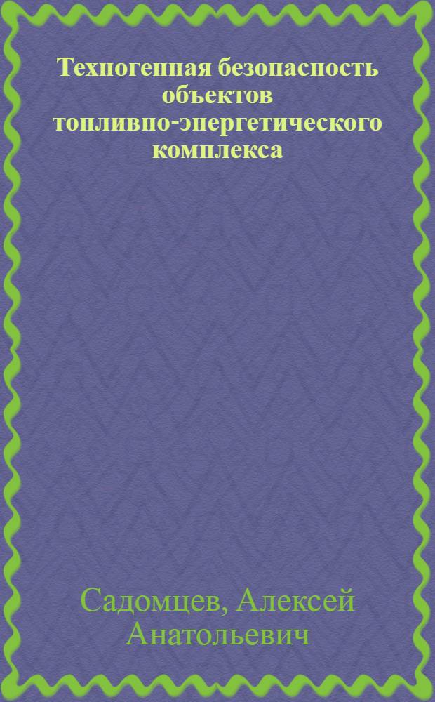 Техногенная безопасность объектов топливно-энергетического комплекса : автореф. дис. на соиск. учен. степ. д. т. н. : специальность 05.02.22 <Организация производства по отраслям>