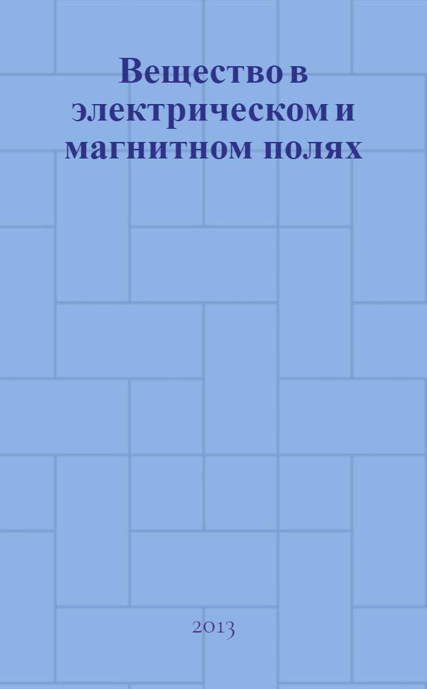 Вещество в электрическом и магнитном полях : учебное пособие