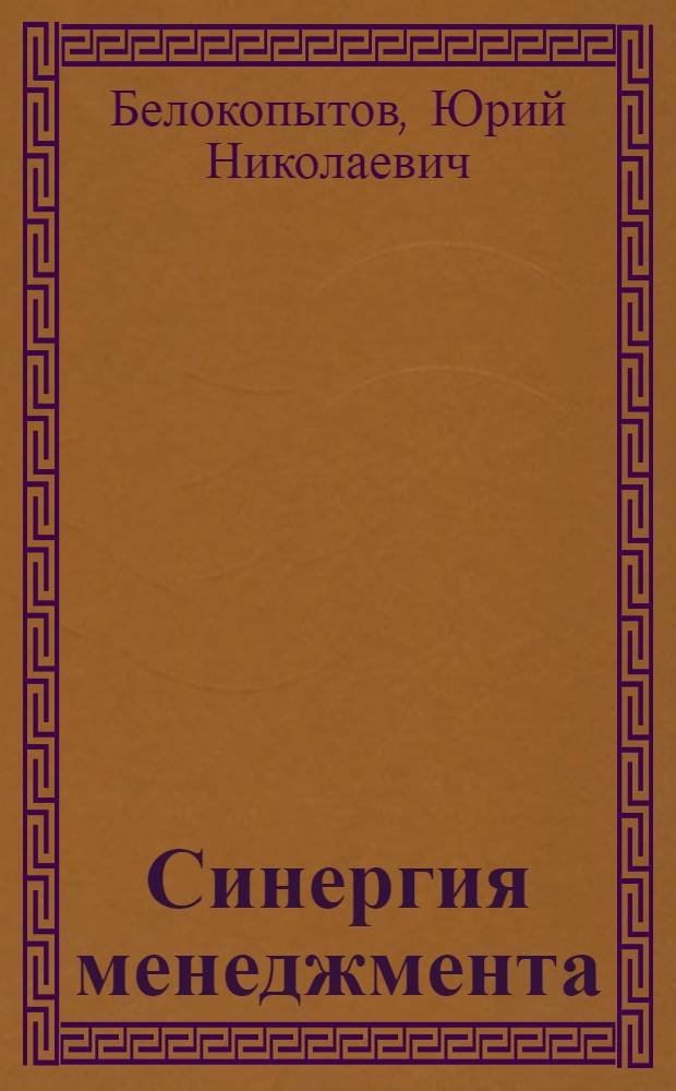 Синергия менеджмента : конспект лекций для студентов специальностей 080505 Управление персоналом очной, очной и очной сокращенной форм обучения