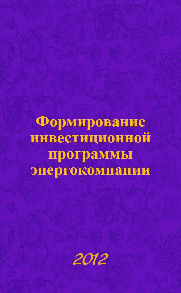 Формирование инвестиционной программы энергокомпании