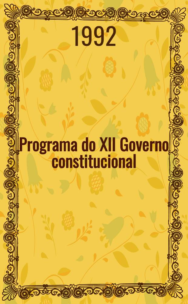 Programa do XII Governo constitucional
