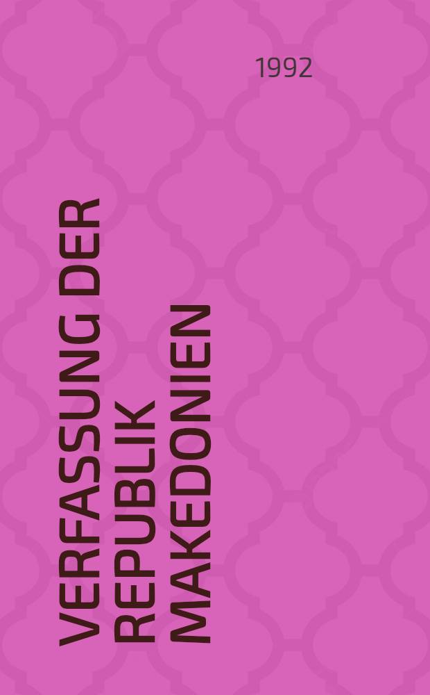 Verfassung der Republik Makedonien