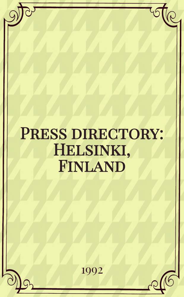 Press directory : Helsinki, Finland