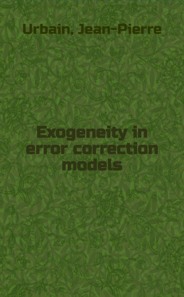 Exogeneity in error correction models